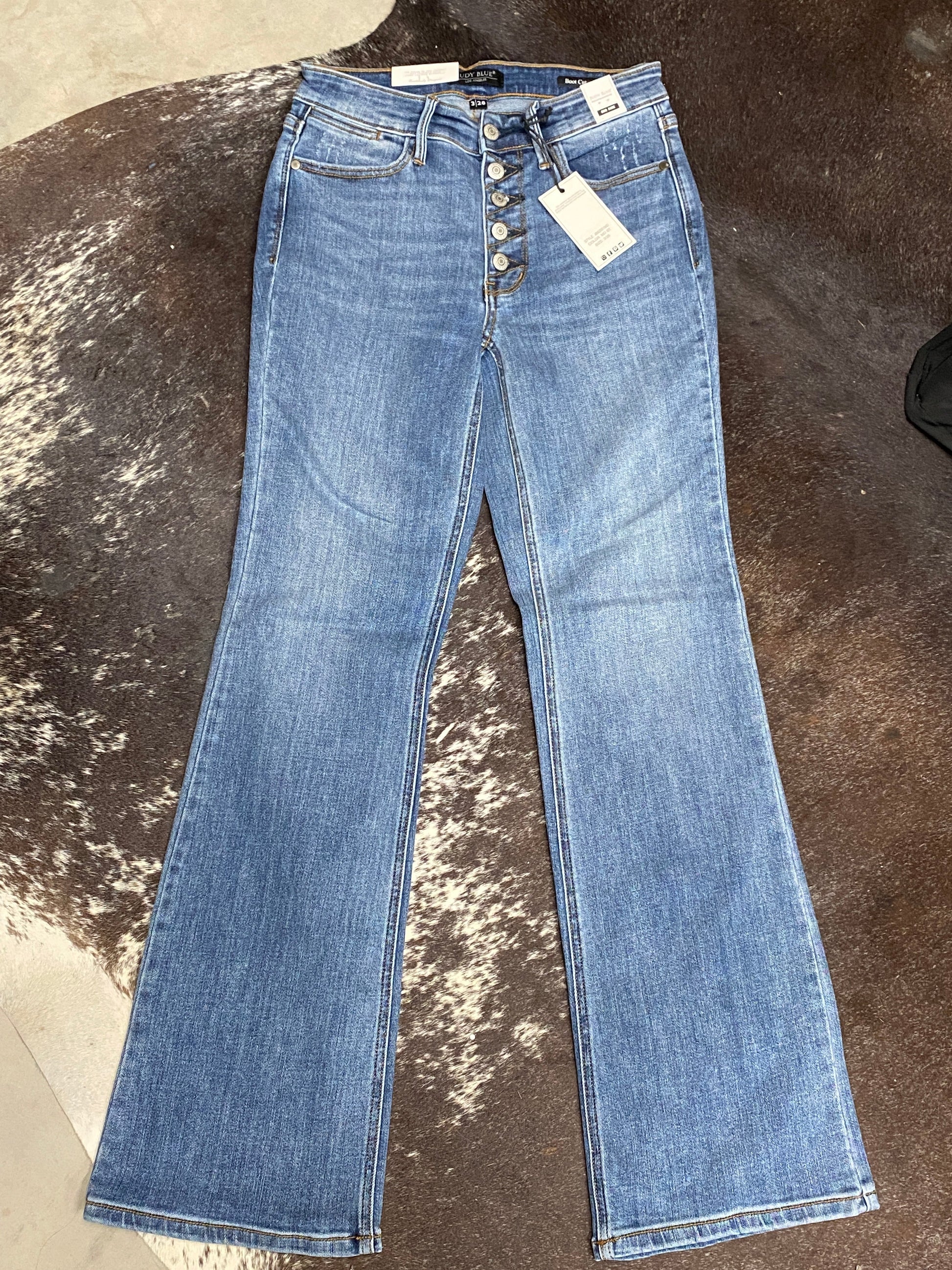 Medium Rise Button-Fly Bootcut - Sweetwater Boutique