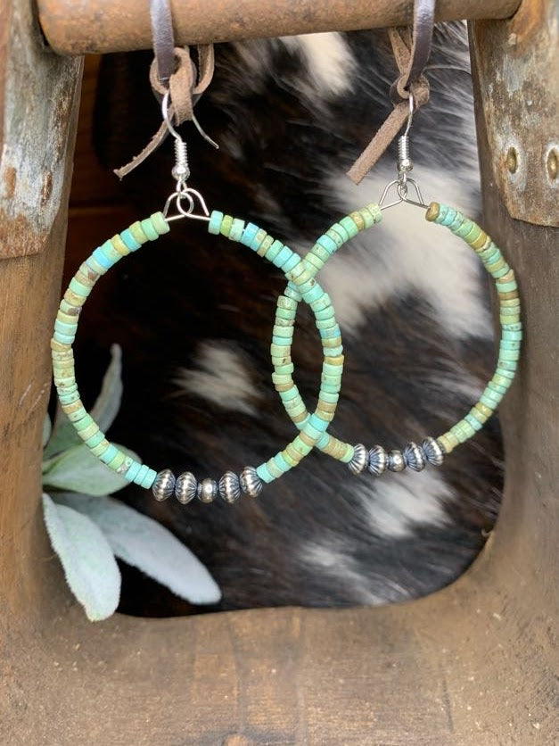 Heishi and Navajo Pearl Hoops - Sweetwater Boutique