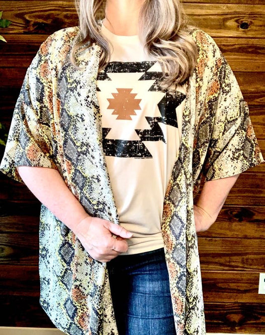 Snake Skin Kimono - Sweetwater Boutique