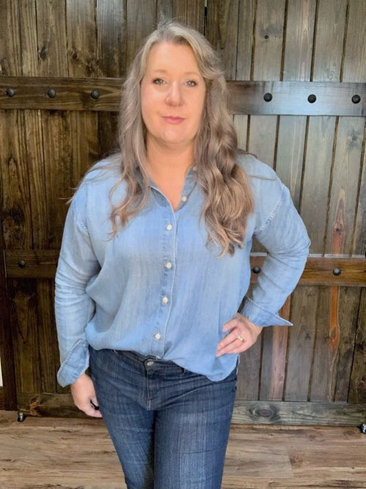 Ryder Denim Top - Sweetwater Boutique