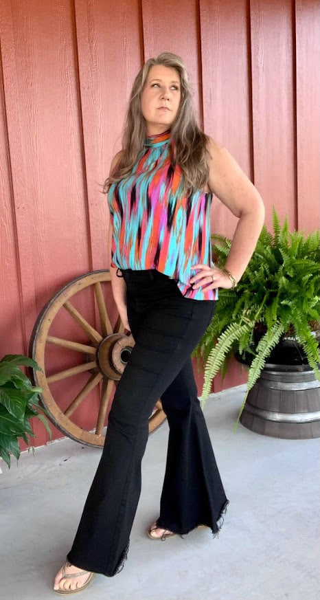 Super Flare Black Denim Pants - Sweetwater Boutique