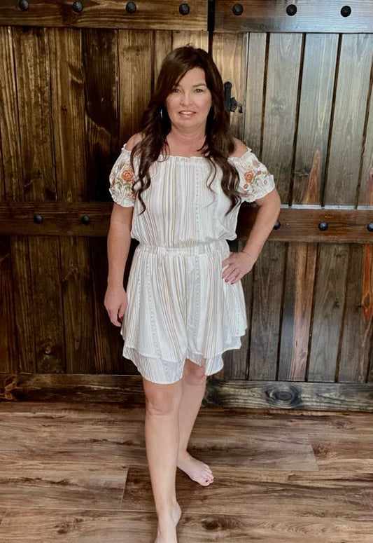Ivory Multi  Romper - Sweetwater Boutique