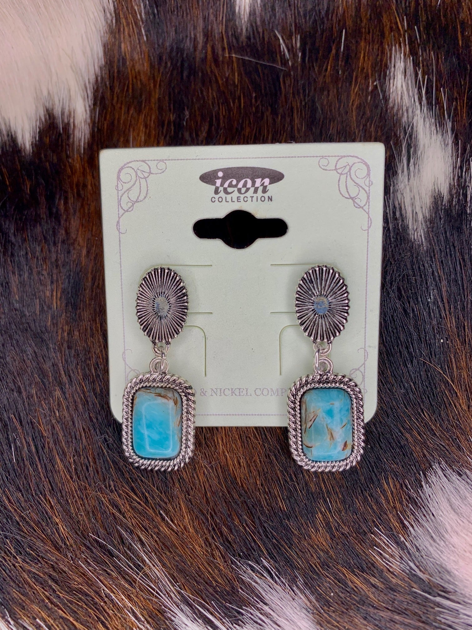 Turquoise and Silver Drop Earrings - Sweetwater Boutique