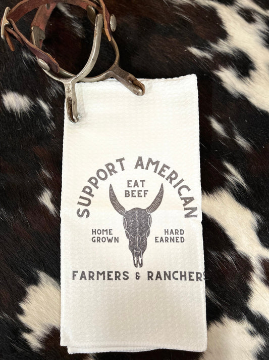Support American Farmers and Ranchers Kitchen Towel - Sweetwater Boutique
