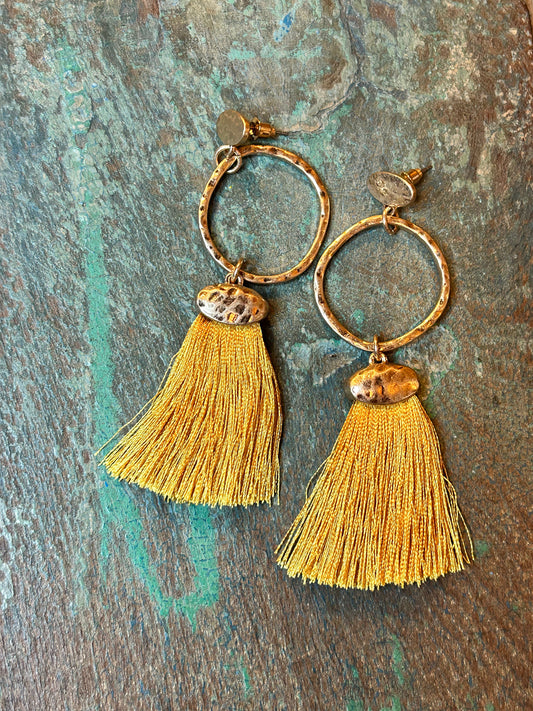 Gold and Mustard Tassels - Sweetwater Boutique
