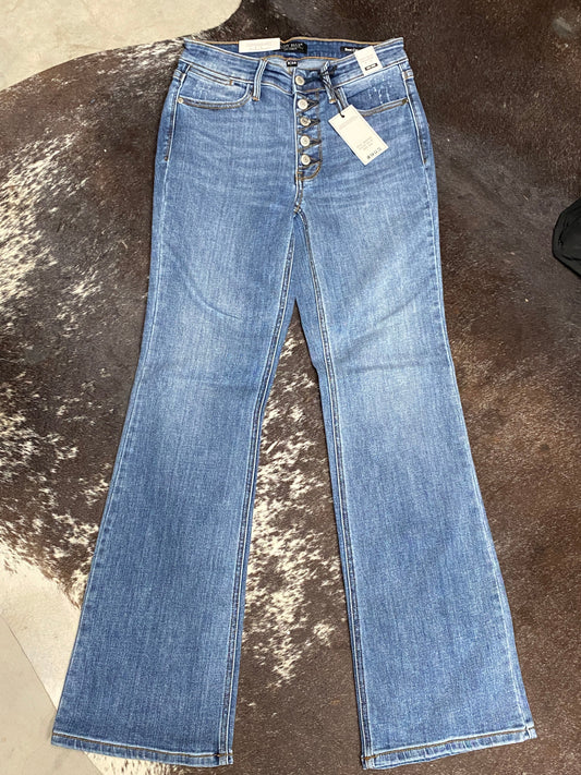 Medium Rise Button-Fly Bootcut - Sweetwater Boutique